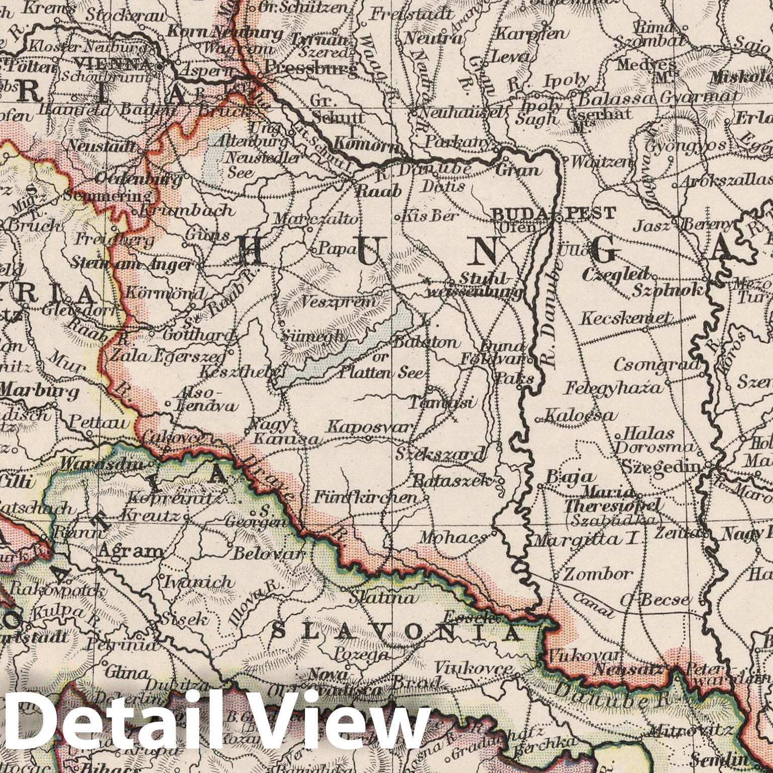 Austro-Hungarian Monarchy - Physical Map, 1906 - Historical Map Print