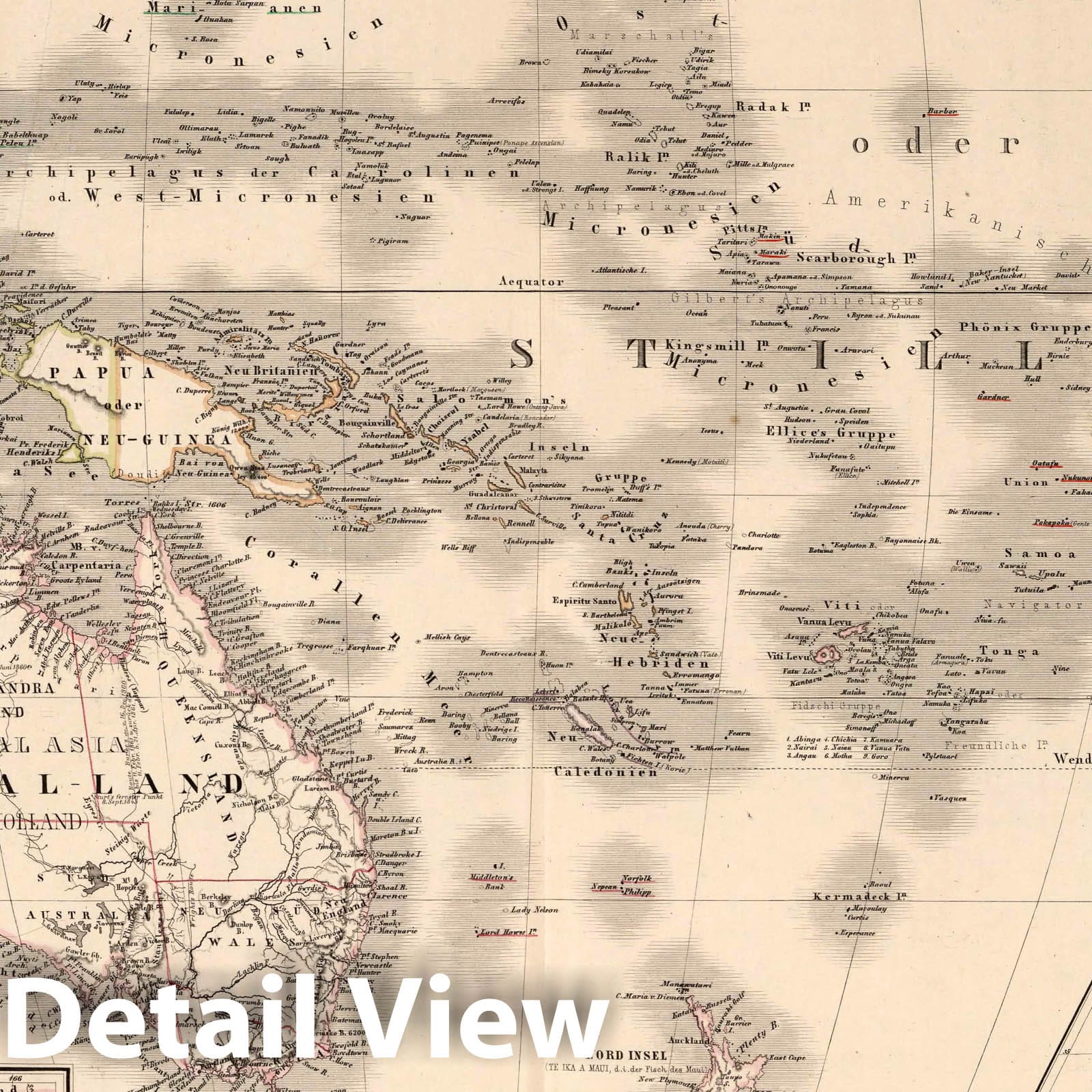 Australia, New Zealand, and Polynesia, 1879 - Historical Map Print