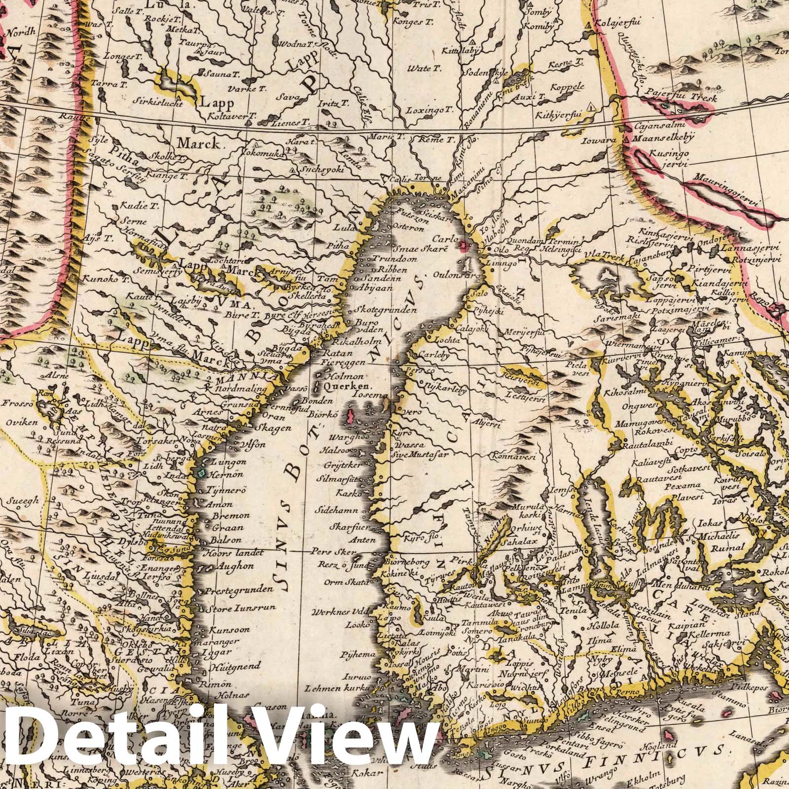 Sweden, Norway, and Finland, 1682 - Historical Map Print