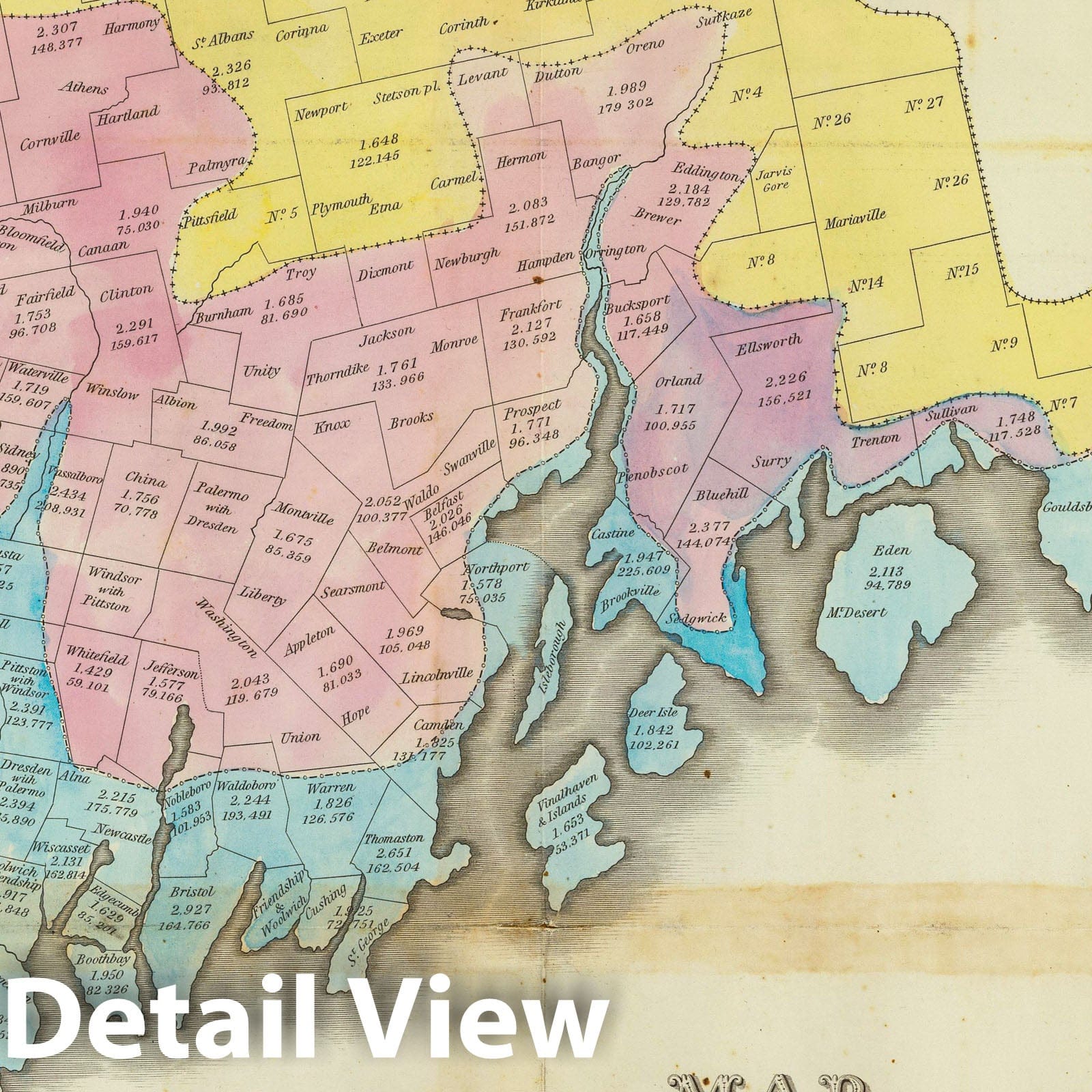 Maine - Land Development, 1829 - Historical Map Print