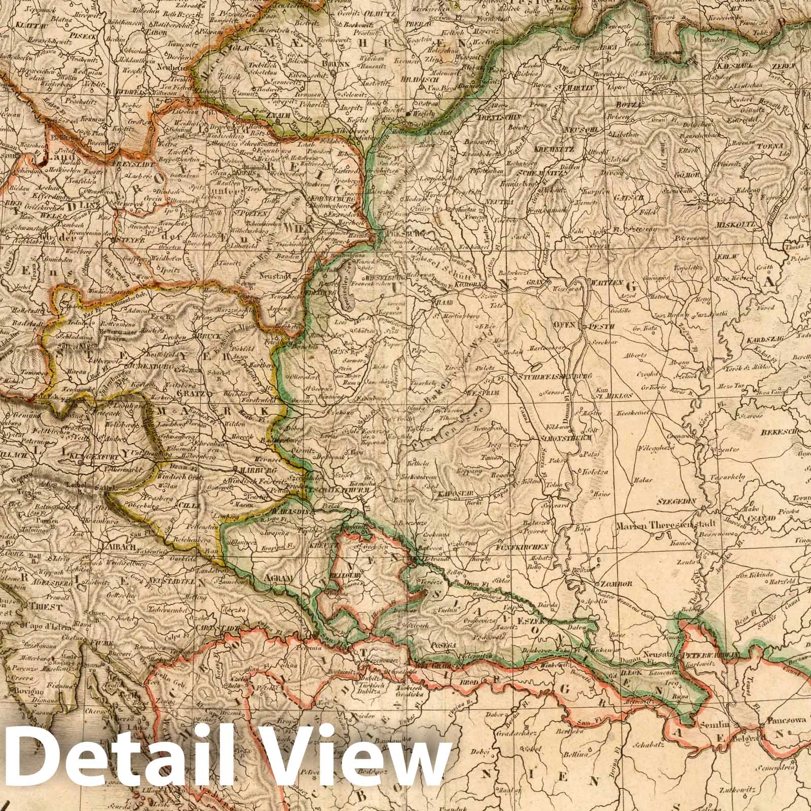 Austrian Empire, 1817 - Historical Map Print