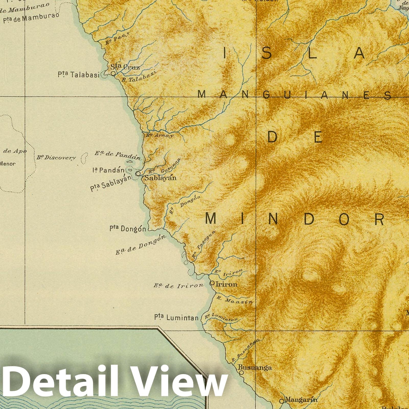 Mindoro, Philippines - Plate No. 15, 1899 - Historical Map Print
