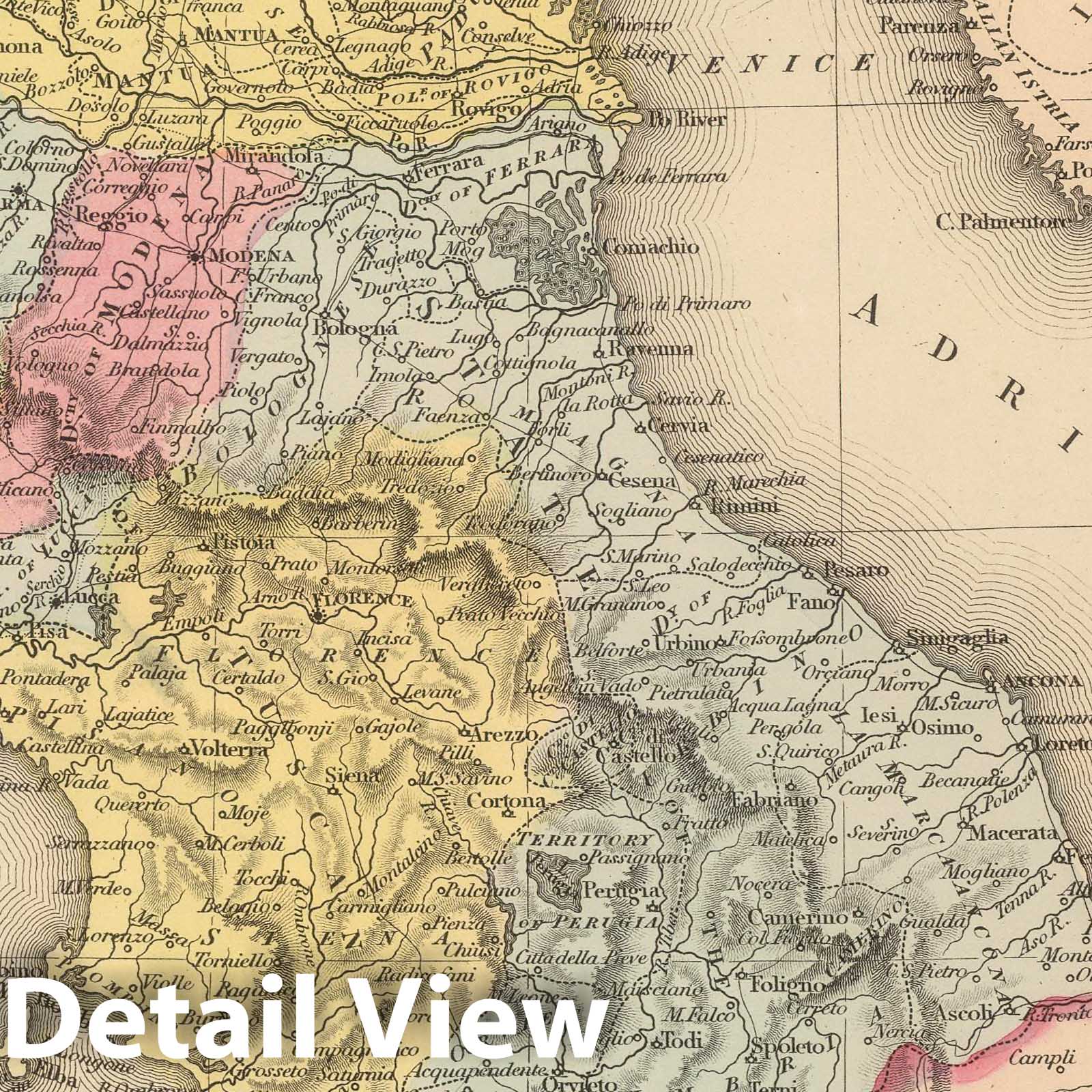 Northern Italy - Railroad Map, 1859 - Historical Map Print