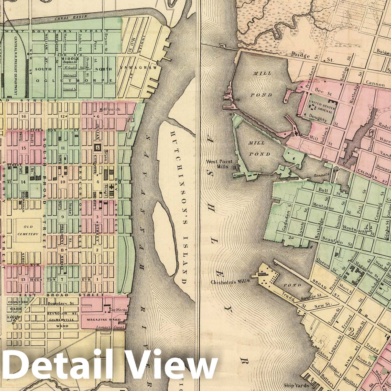 Savannah, Georgia and Charleston, South Carolina - 1857 Historical City Map