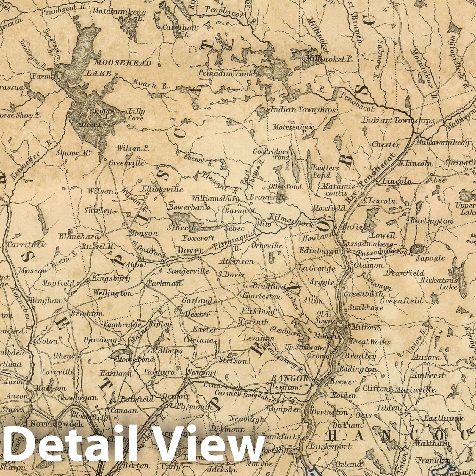 Maine 1856 Historical Map Print - Black's Atlas of North America