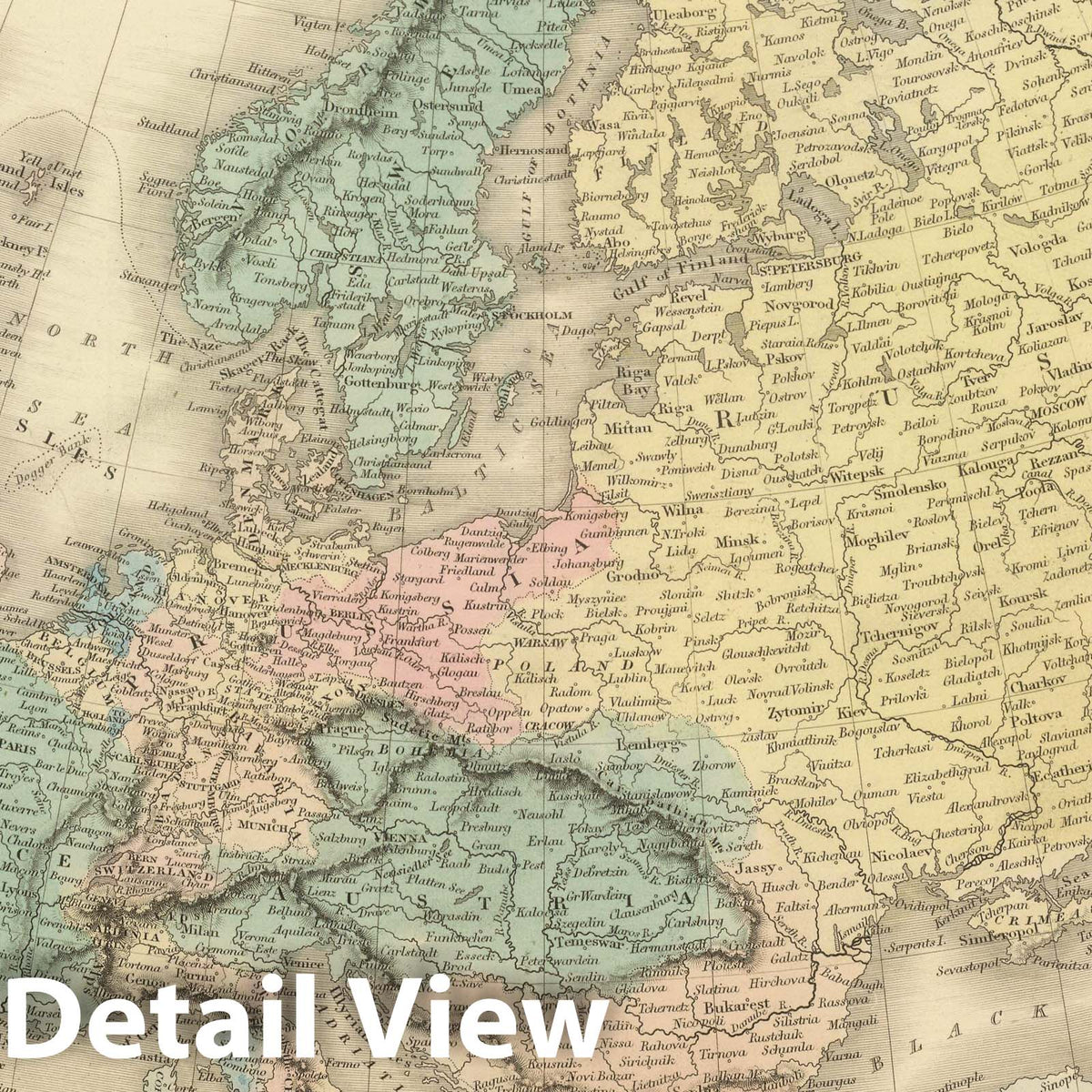 Europe, 1854 - Historical Map Print