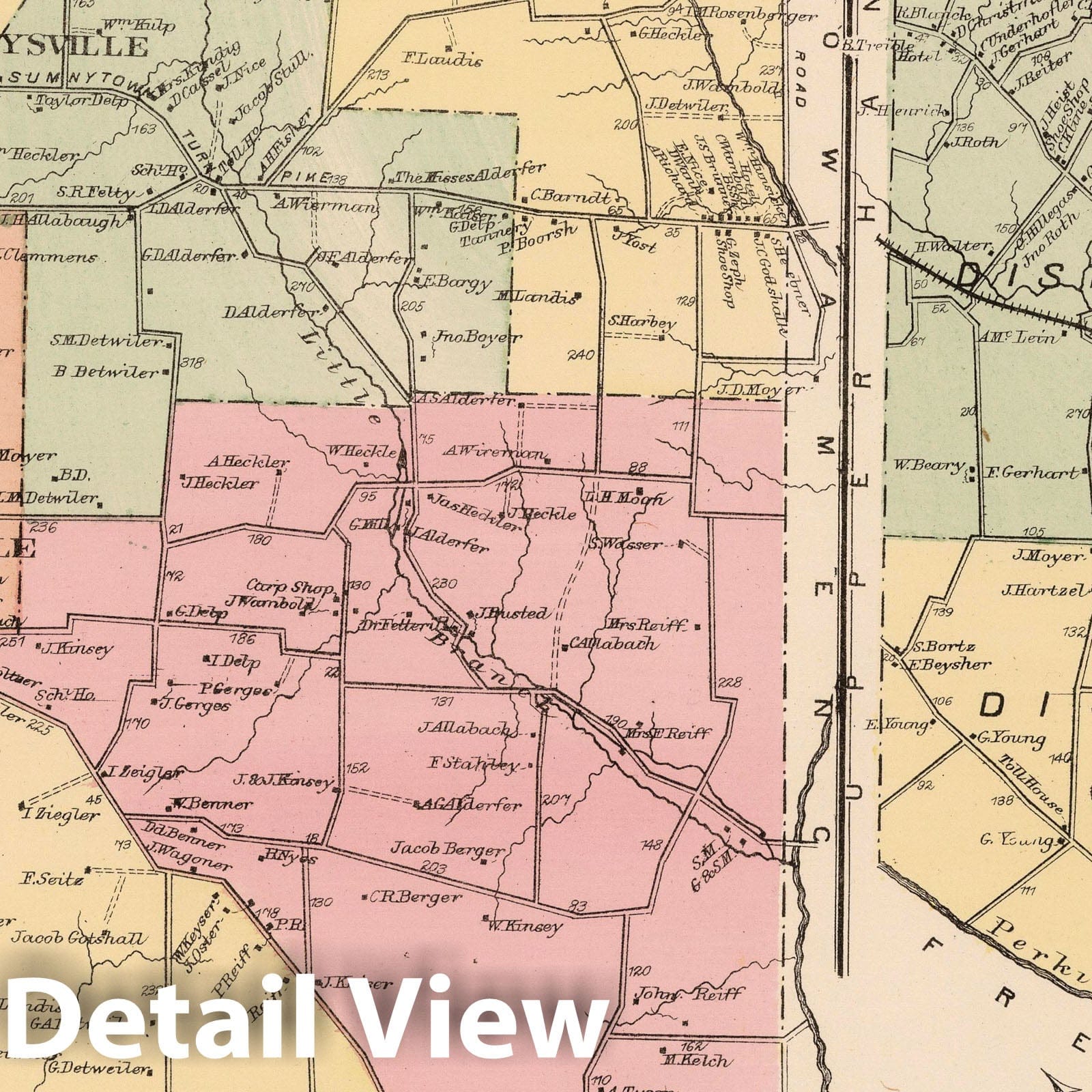 Lower Salford and Marlborough, Montgomery County, Pennsylvania - Property Map, 1871