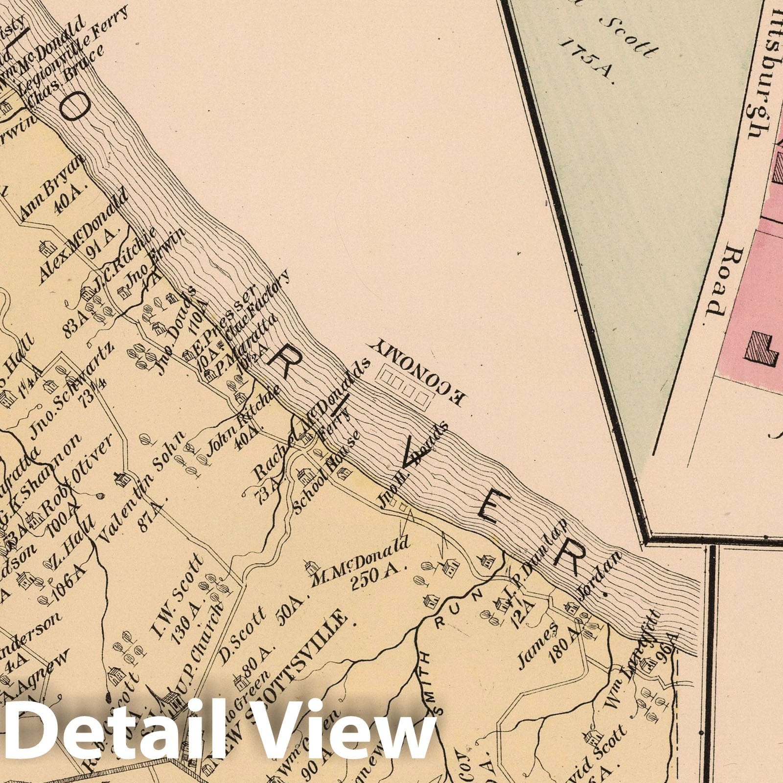 Hopewell Township, Beaver County, Pennsylvania - Property Map, 1876