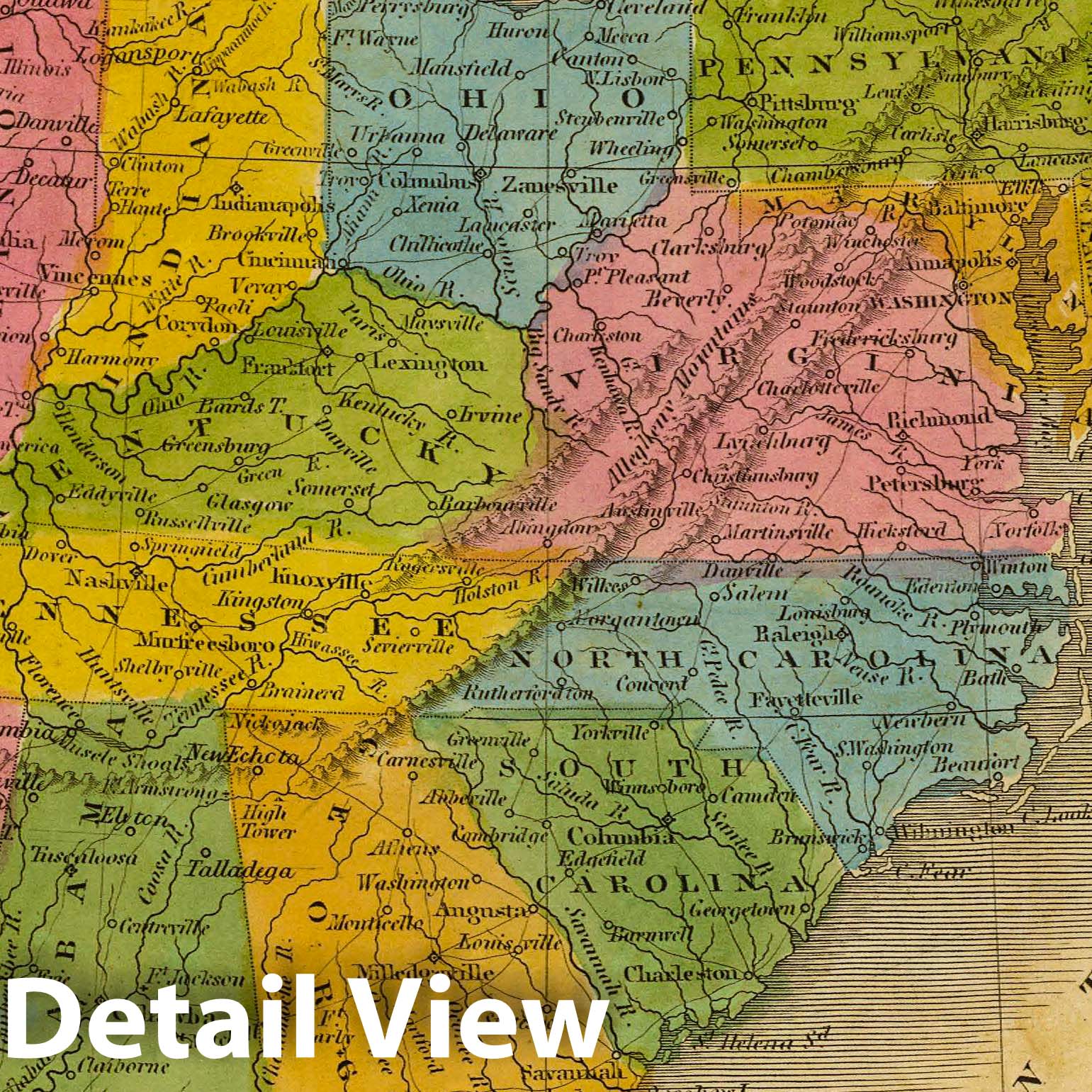 United States, 1845 - Historical Map Print