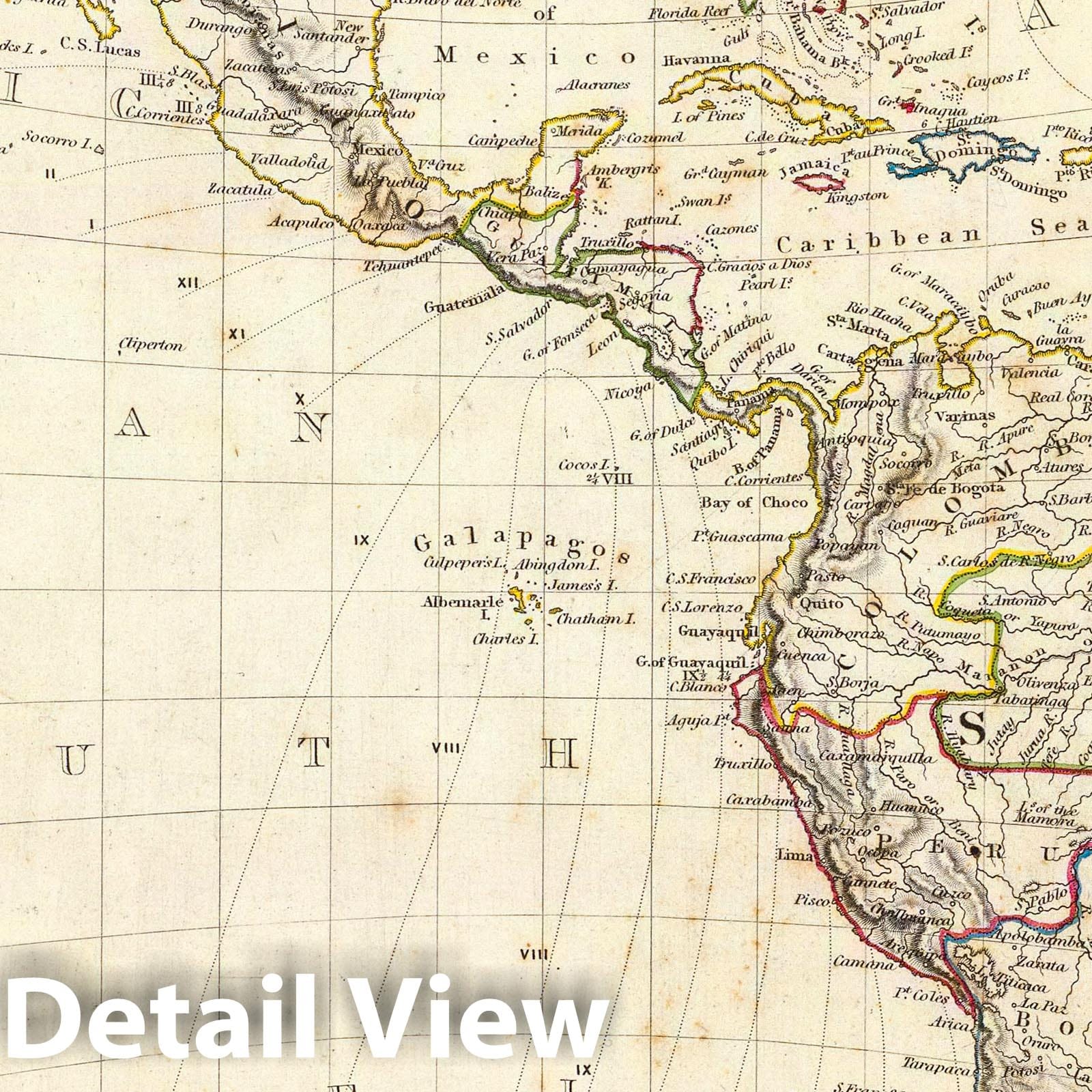 America - Geologic Map, 1831 - Historical Map Print