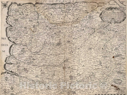 Historic Map : Artois , France 1632 Carte des Comtes D'Artois. , Vintage Wall Art