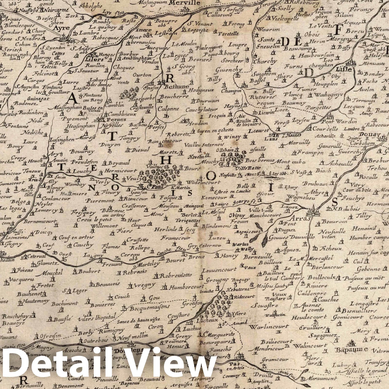 Artois, France 1632 Historical Map Print