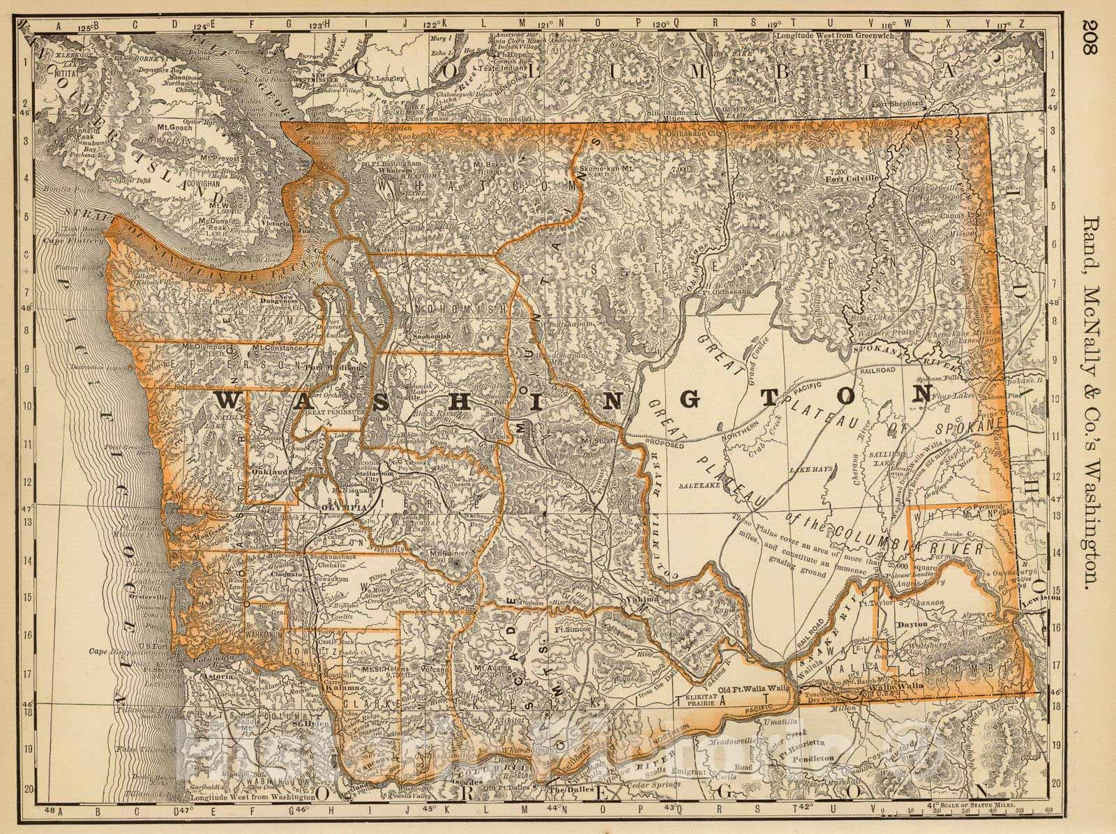 Historic Map : National Atlas - 1879 Washington. - Vintage Wall Art