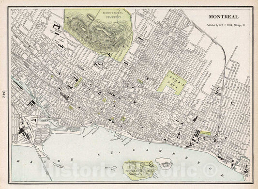 Historic Map : 1901 Montreal - Vintage Wall Art