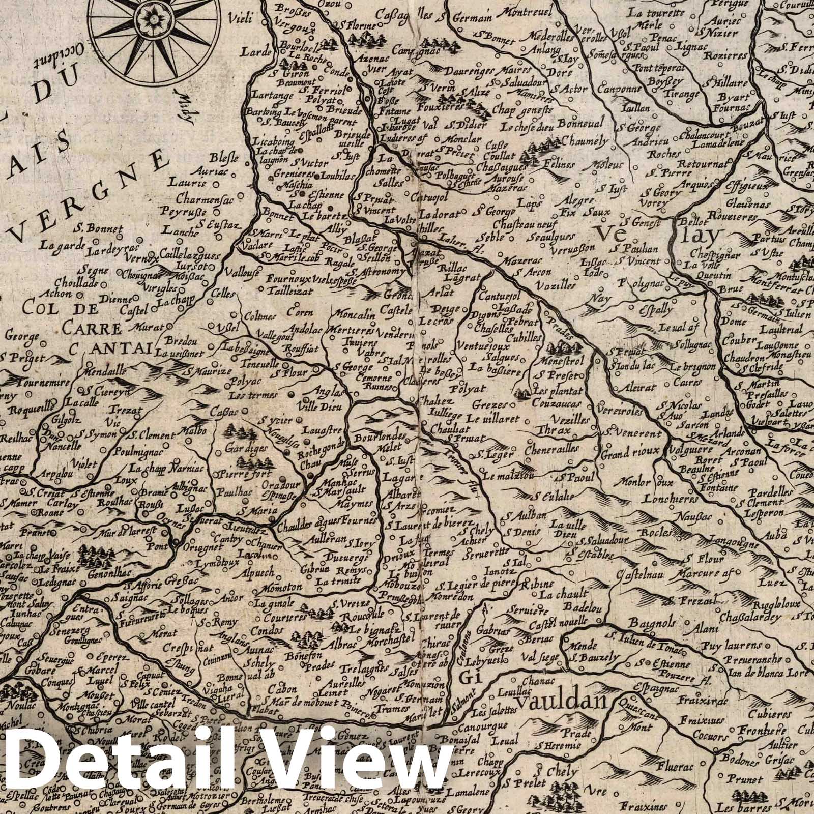 Northern Languedoc, France 1632 Historical Map Print