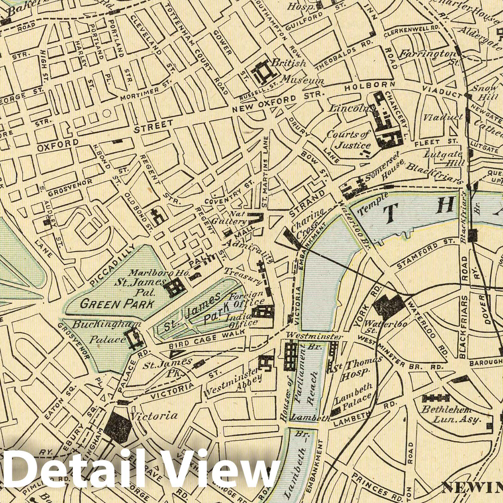 London, England - Railroad Map, 1901 - Historical Map Reproduction