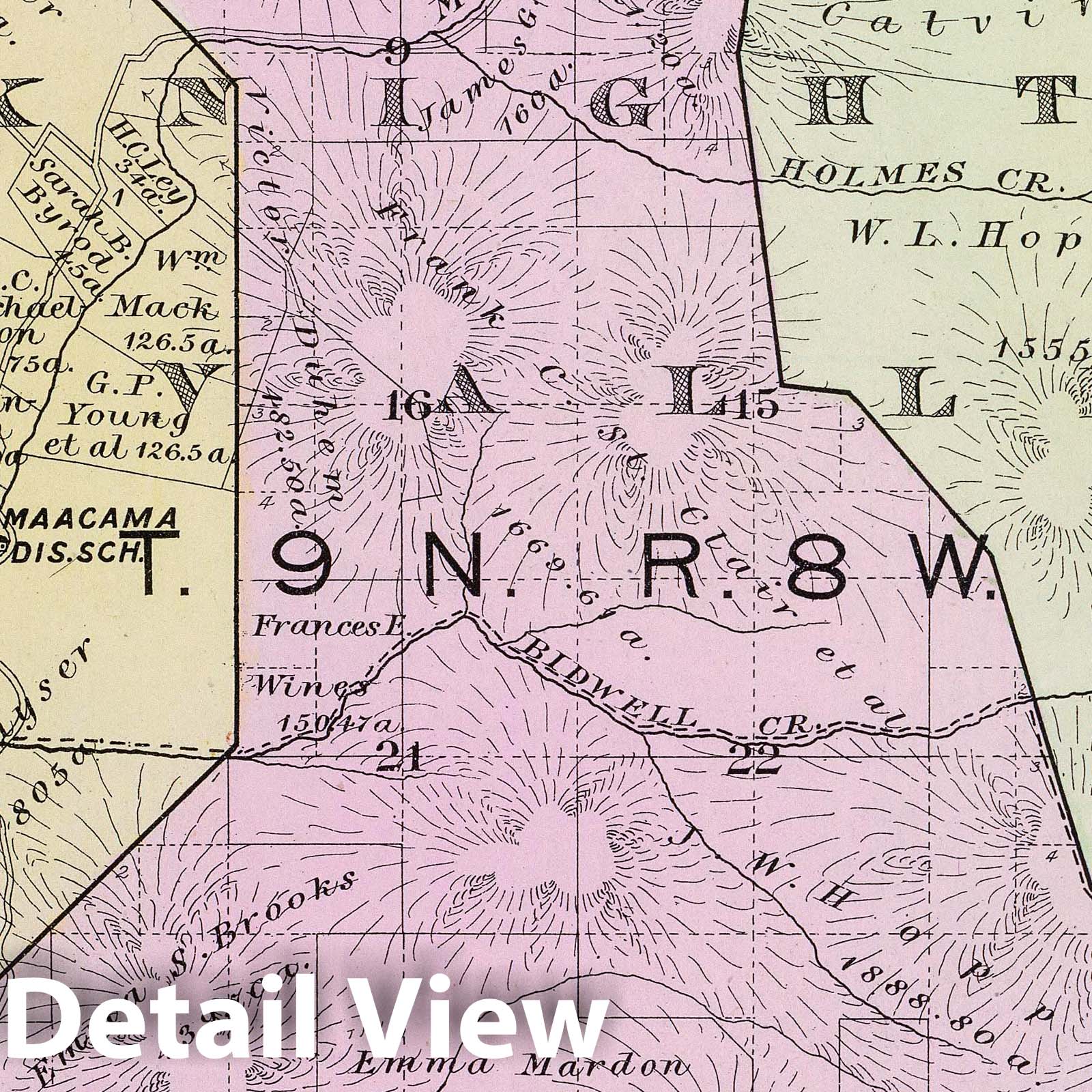 Knights Valley, Sonoma County, California - River Map, 1898 - Historical Atlas Print