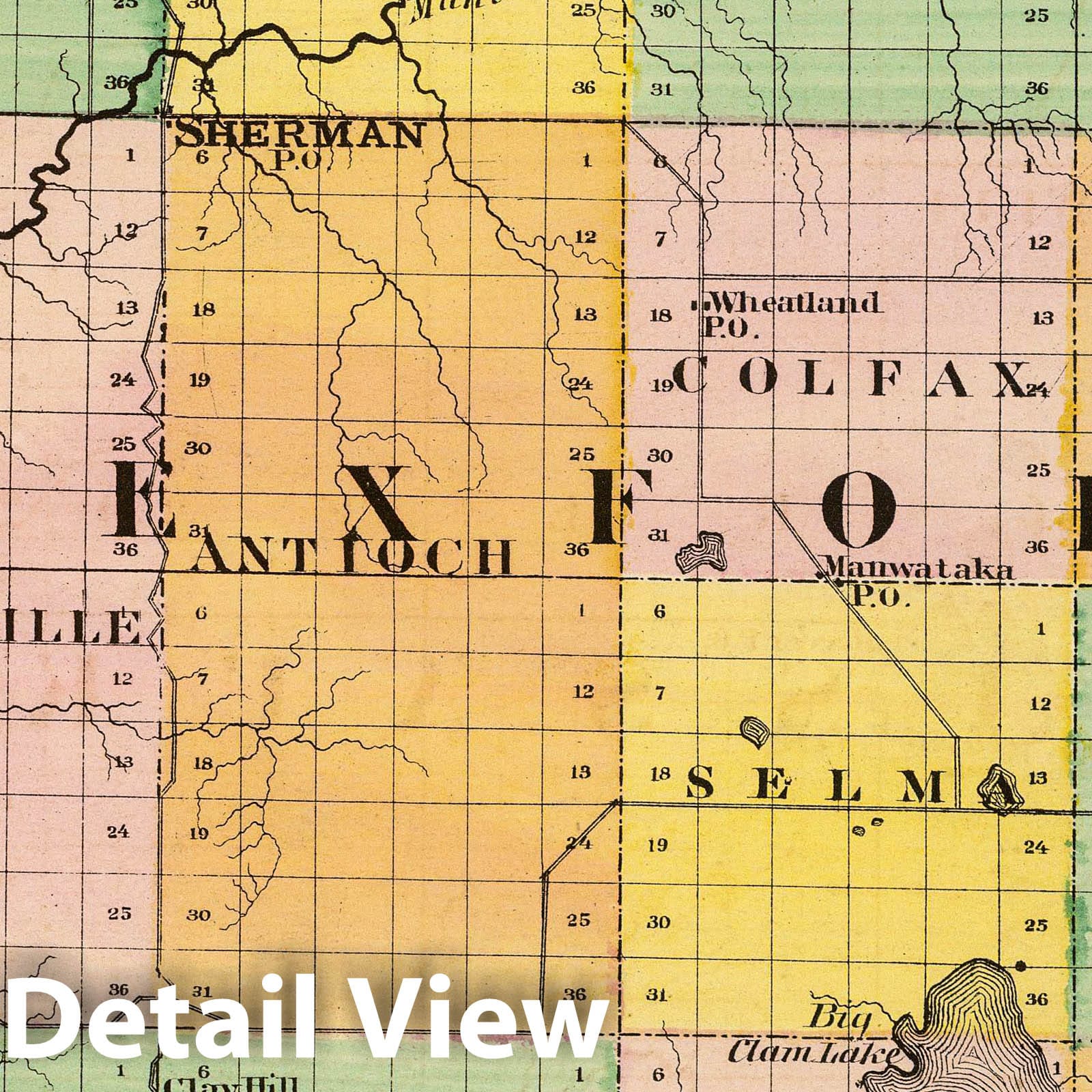 Wexford County, Michigan - Railroad Map, 1873 - Historical Map Print