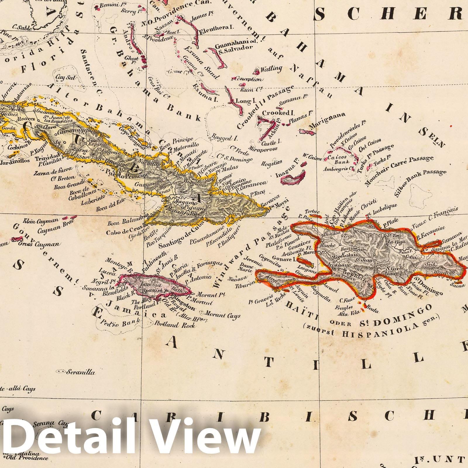 West Indies, 1855 - Historical Map Print
