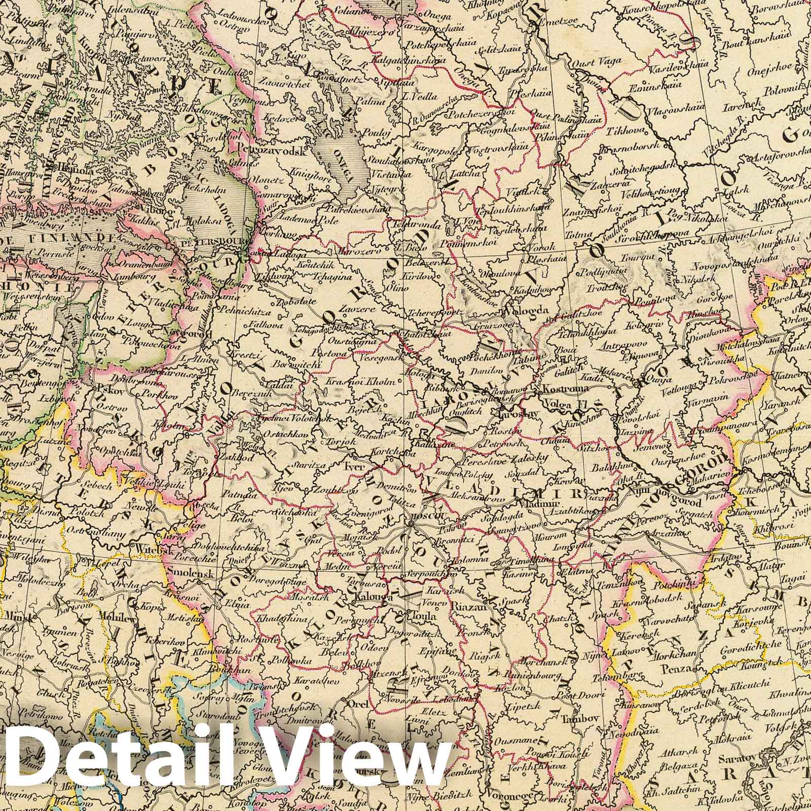Russia in Europe and Poland, 1845 - Historical Map Print