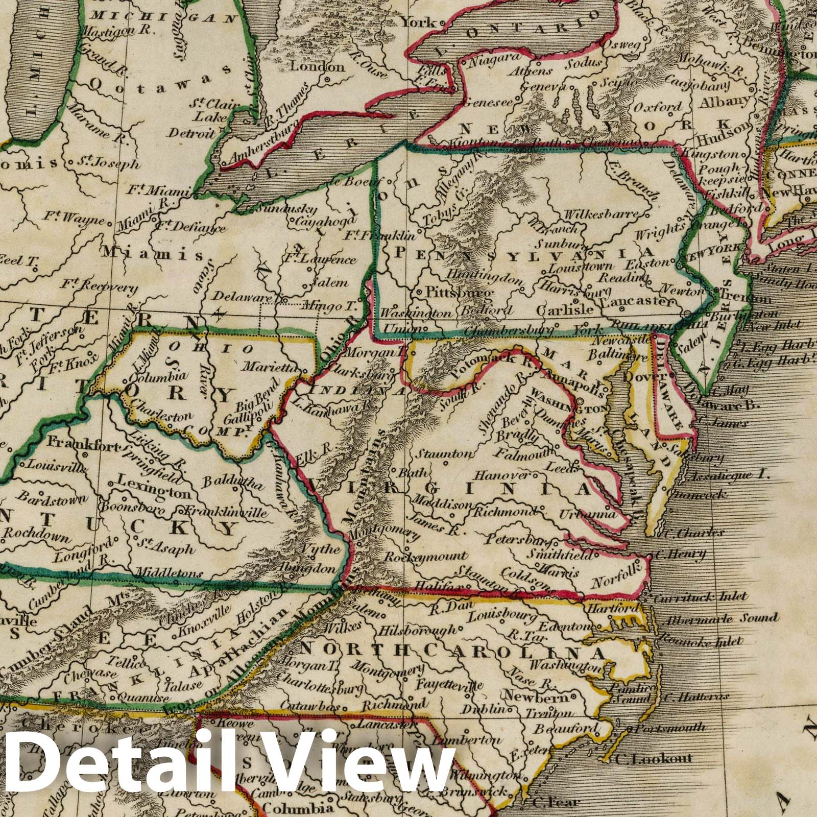 United States, 1824 - Historical Map Print by Wyld & Hewitt
