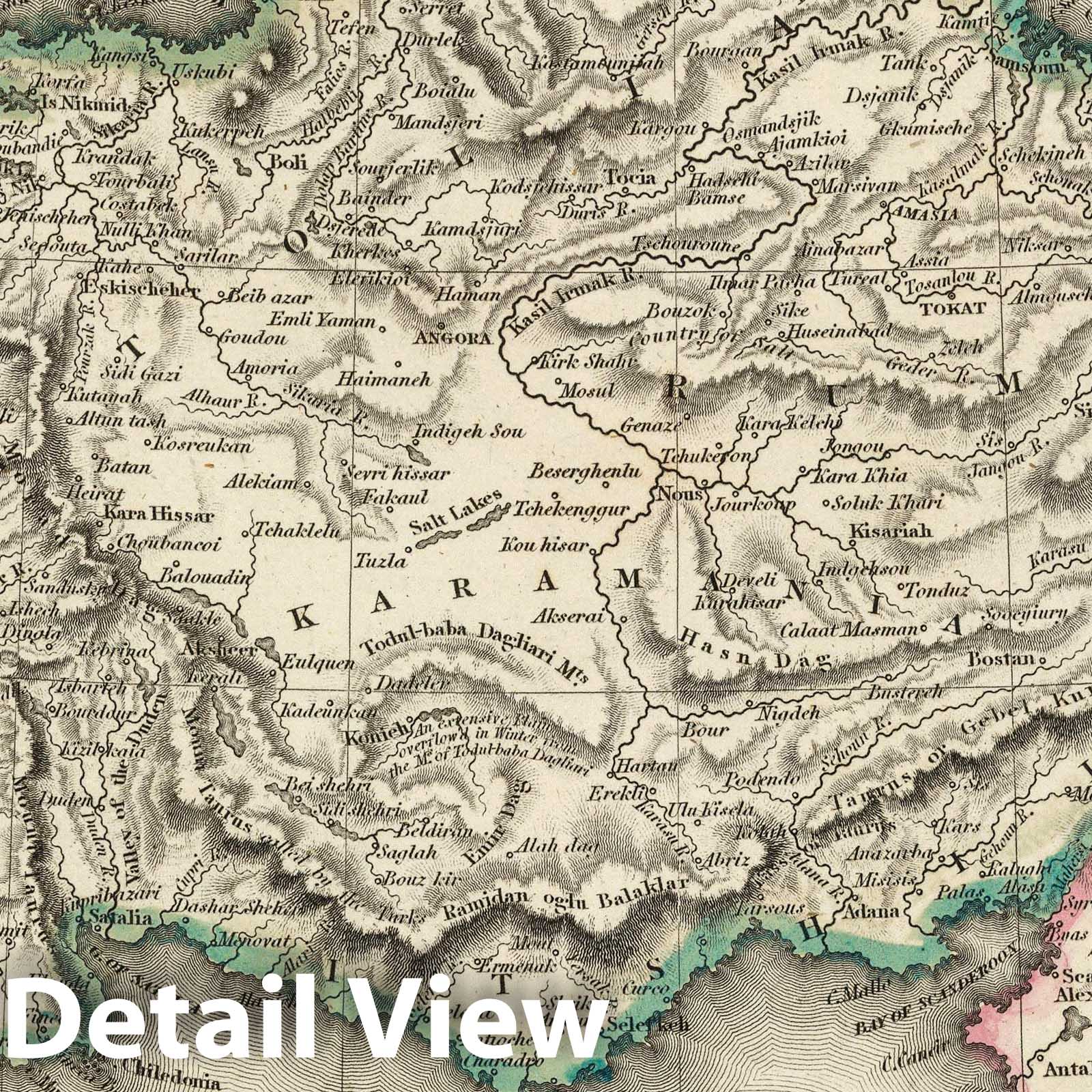 Asia Minor - River Map, 1817 - Historical Map Print