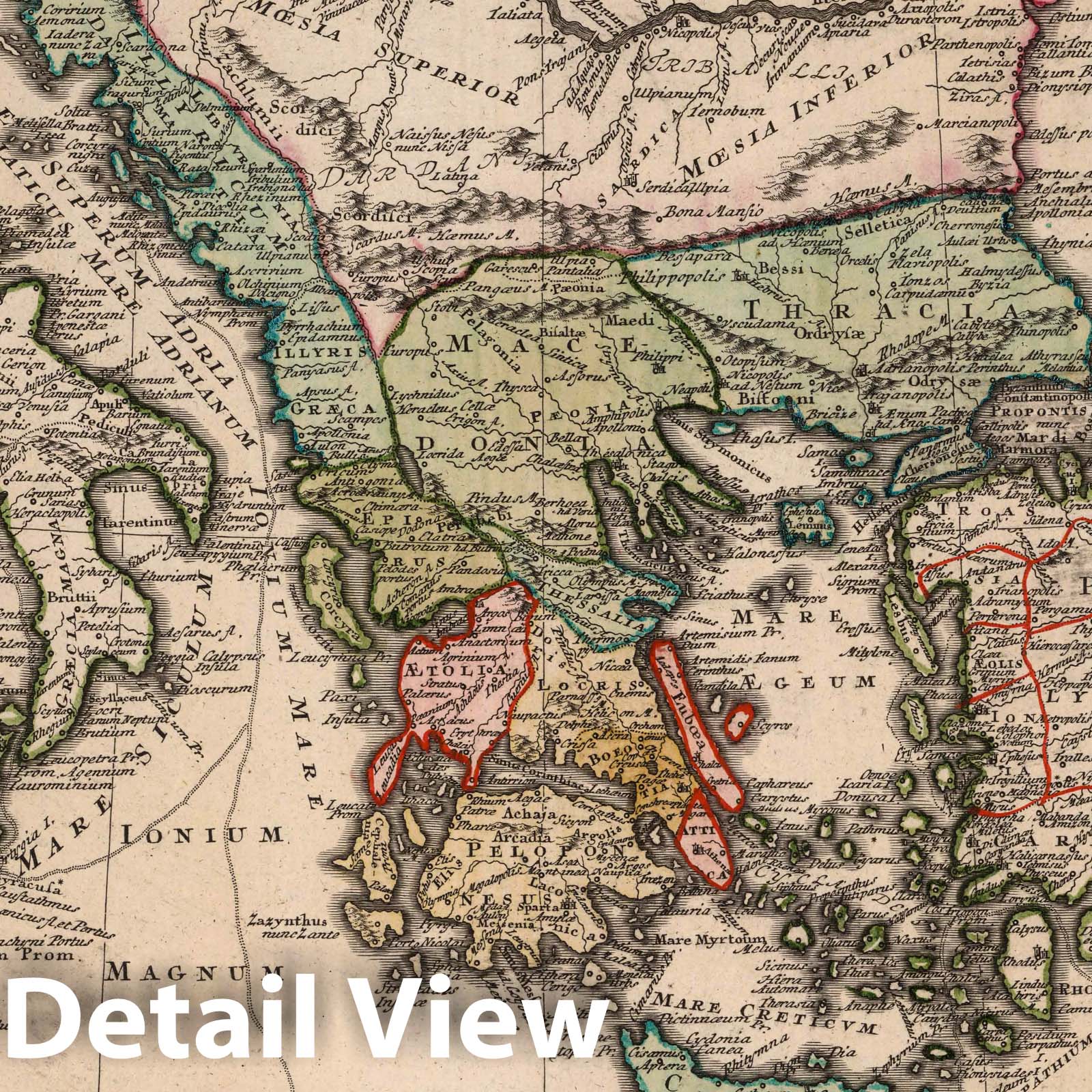 Greece, Albania, Macedonia, and Bulgaria, 1788 - Historical Map Print