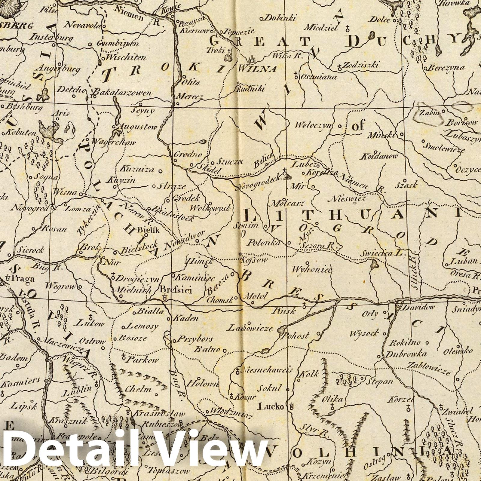 Poland with Claims of Russia, Prussia, and Austria - 1796 Historical Map Print