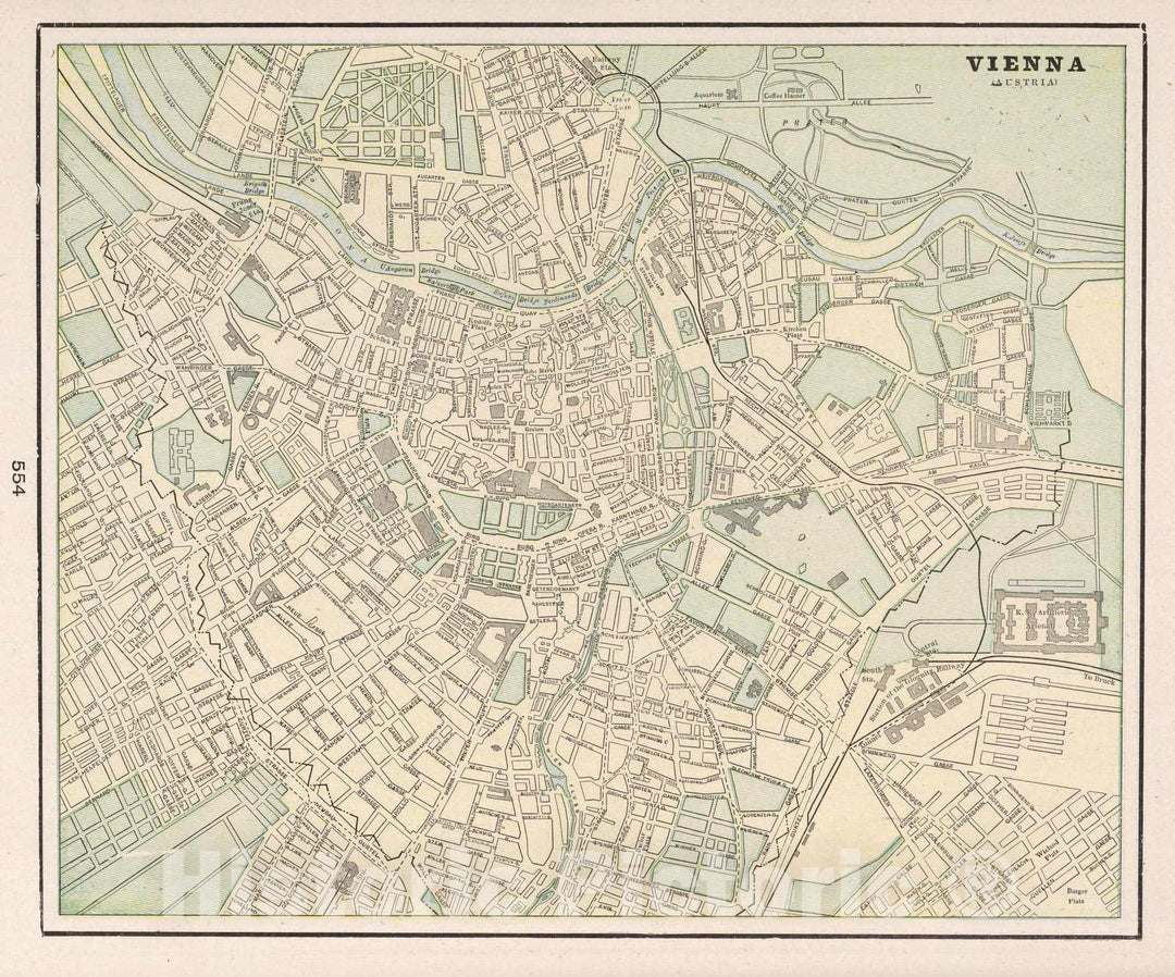 Historic Map : Vienna (Austria), 1901 Vienna Austria , Vintage Wall Art