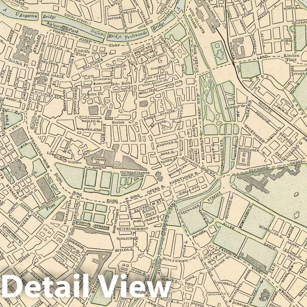Historic Map : Vienna (Austria), 1901 Vienna Austria , Vintage Wall Art