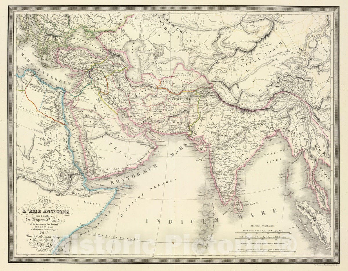 Historic Map : 1848 l'Asie ancienne. - Vintage Wall Art