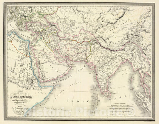 Historic Map : 1848 l'Asie ancienne. - Vintage Wall Art