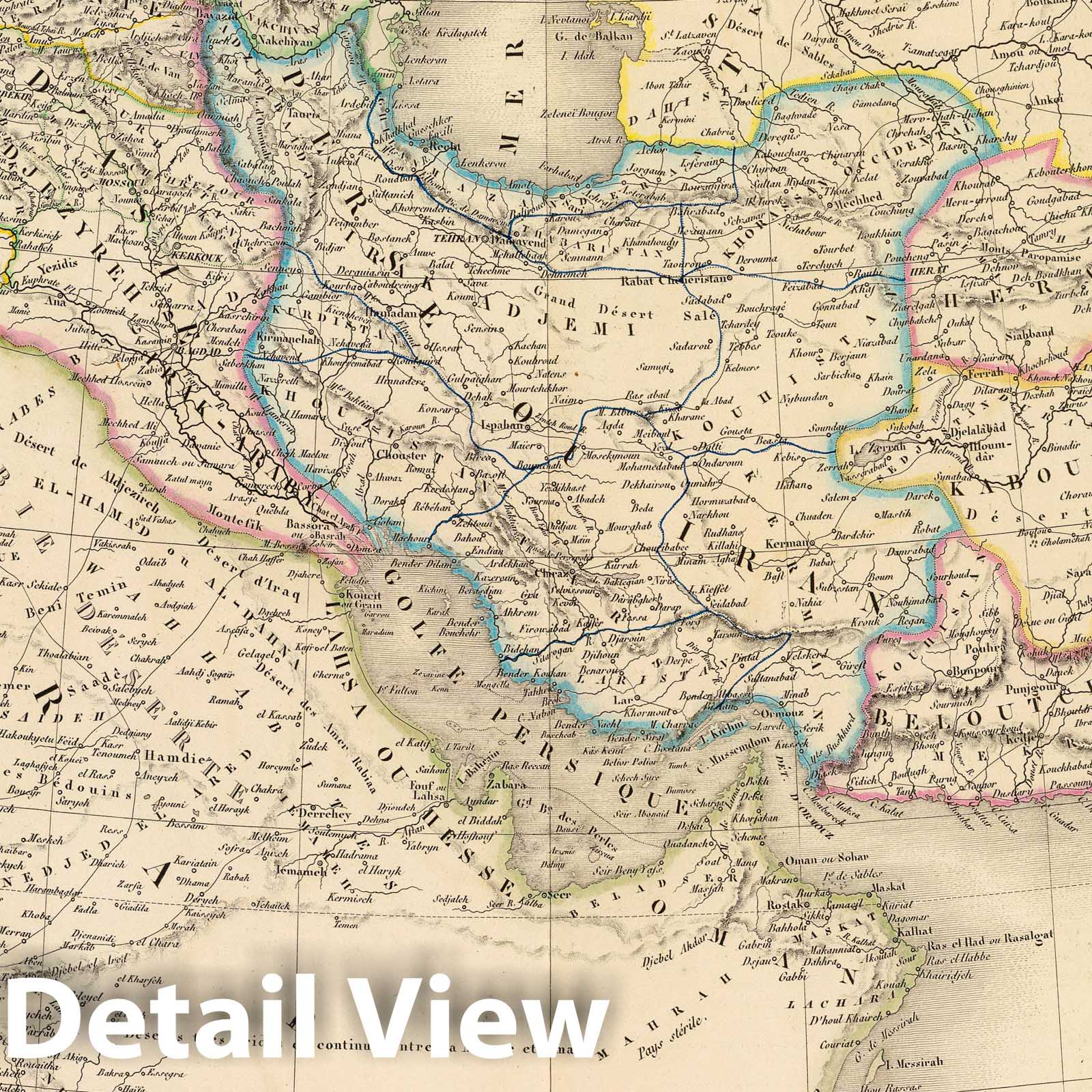 Western Asia: Anatolia, Persia, Afghanistan, and Arabia, 1845 - Historical Map Print