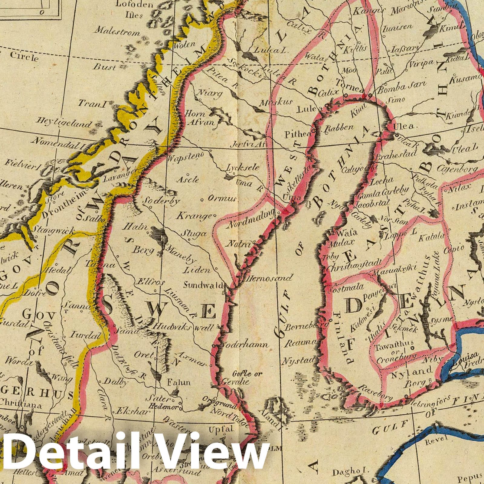 Sweden, Denmark, Norway, and Finland, 1814 - Historical Map Print