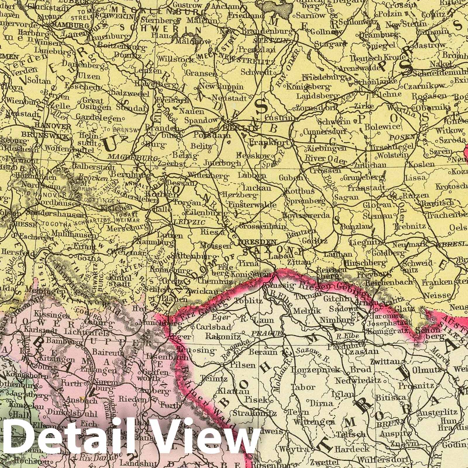 Prussia and the German States - Railroad Map, 1890 - Historical Map Print