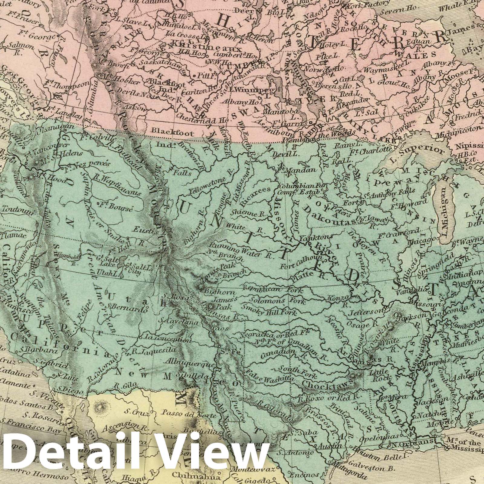 North America, 1854 - Historical Map Print