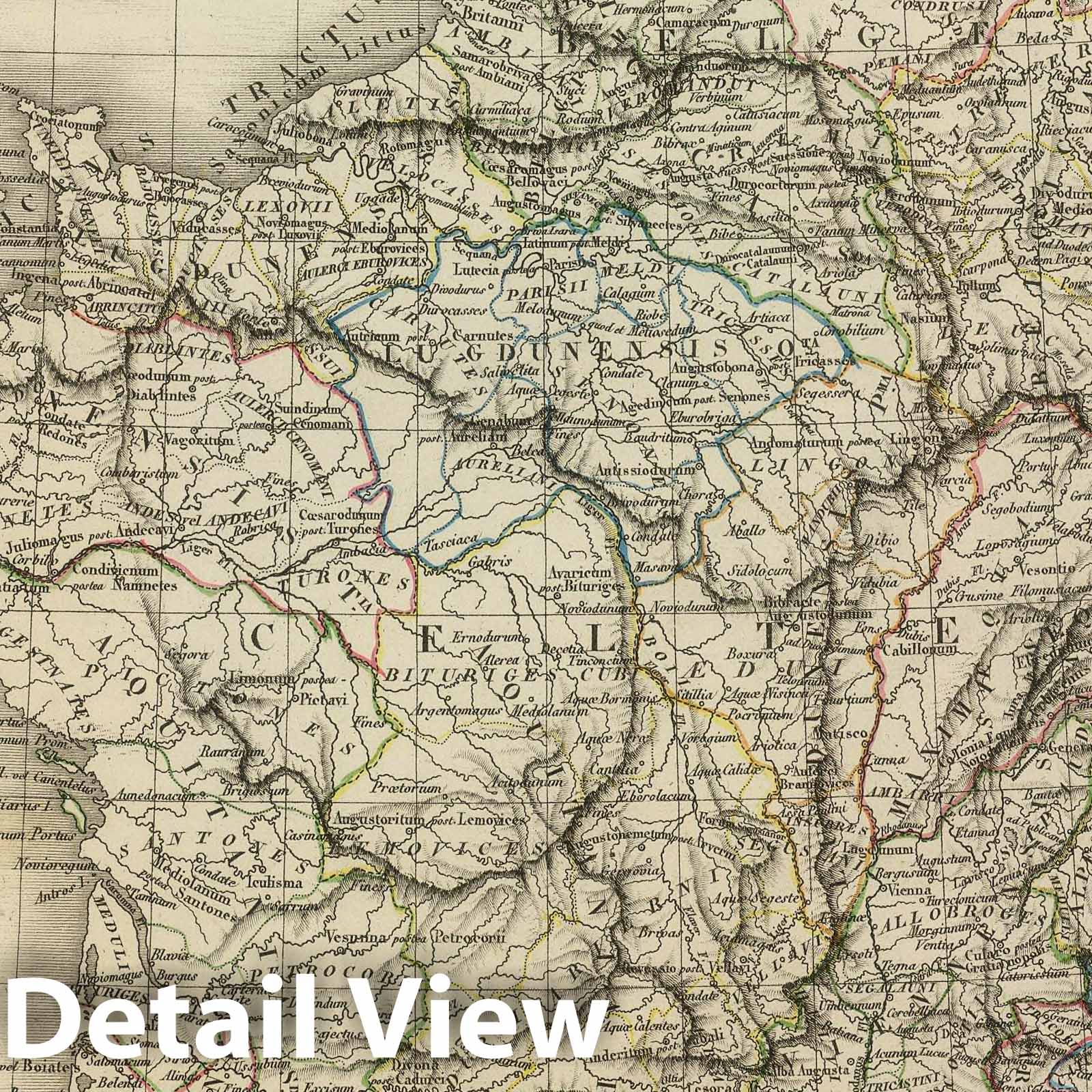 Ancient France, 1824 - Historical Map Print