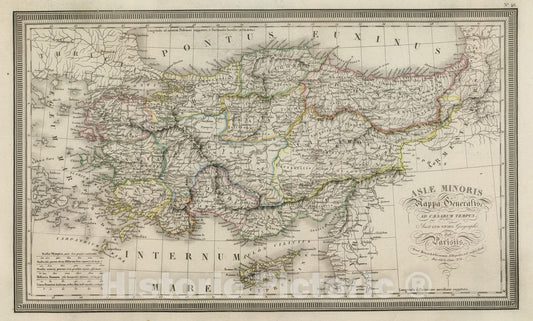 Historic Map : Cyprus; Turkey, 1826 Asiae Minoris Mappa Generalis ad Caesarum Tempus. , Vintage Wall Art