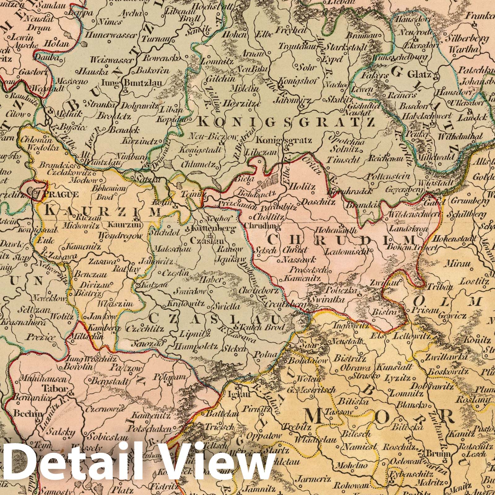 Bohemia, Moravia, Austrian Silesia, Eger, and Glatz, 1800 - Historical Map Print