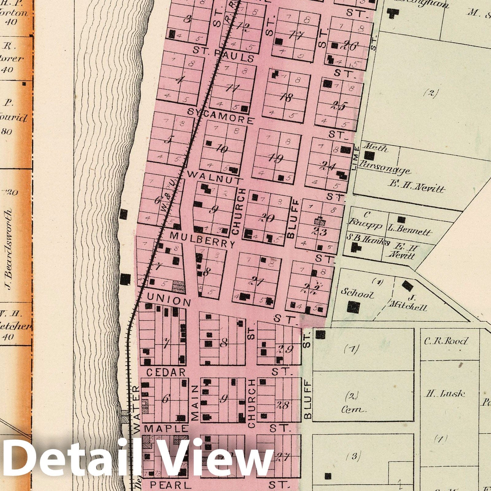 Albany, Whiteside County, Illinois 1872 - Historical Map Print