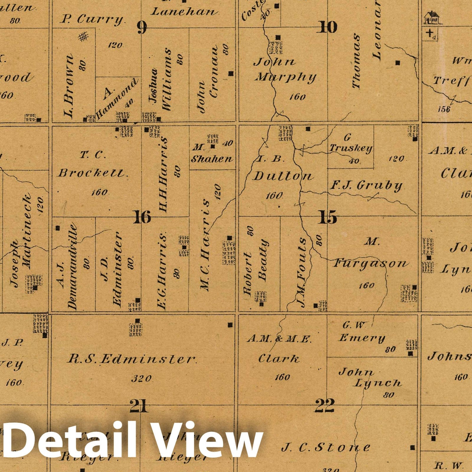 Township 11 South, Range 22 E., Leavenworth County, Kansas 1878 Map Print