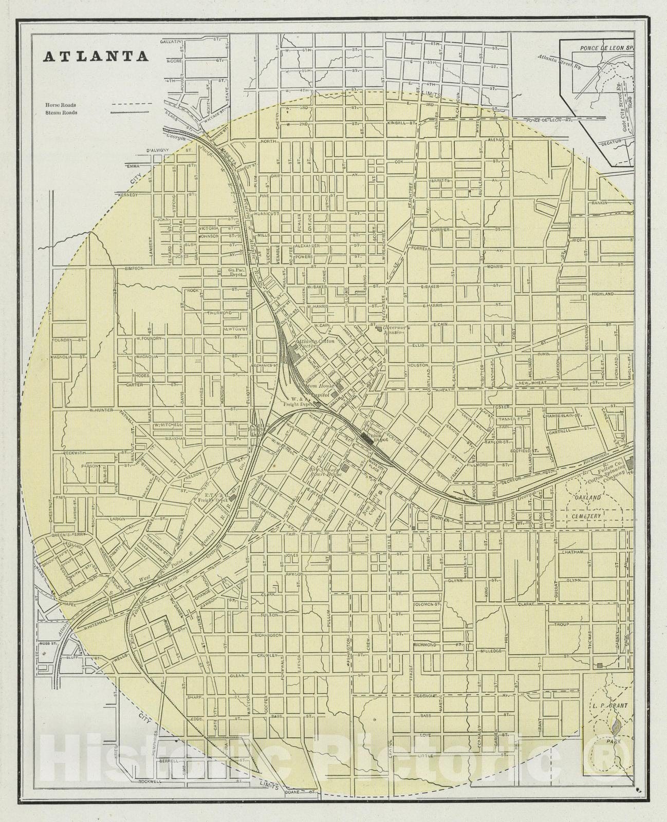 Atlanta, Georgia 1889 - Historical Map Print from Cram's Atlas