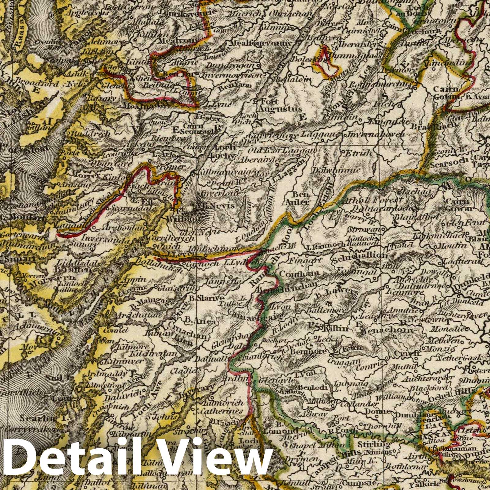 Scotland - River Map, 1817 - Arrowsmith Copperplate Engraving
