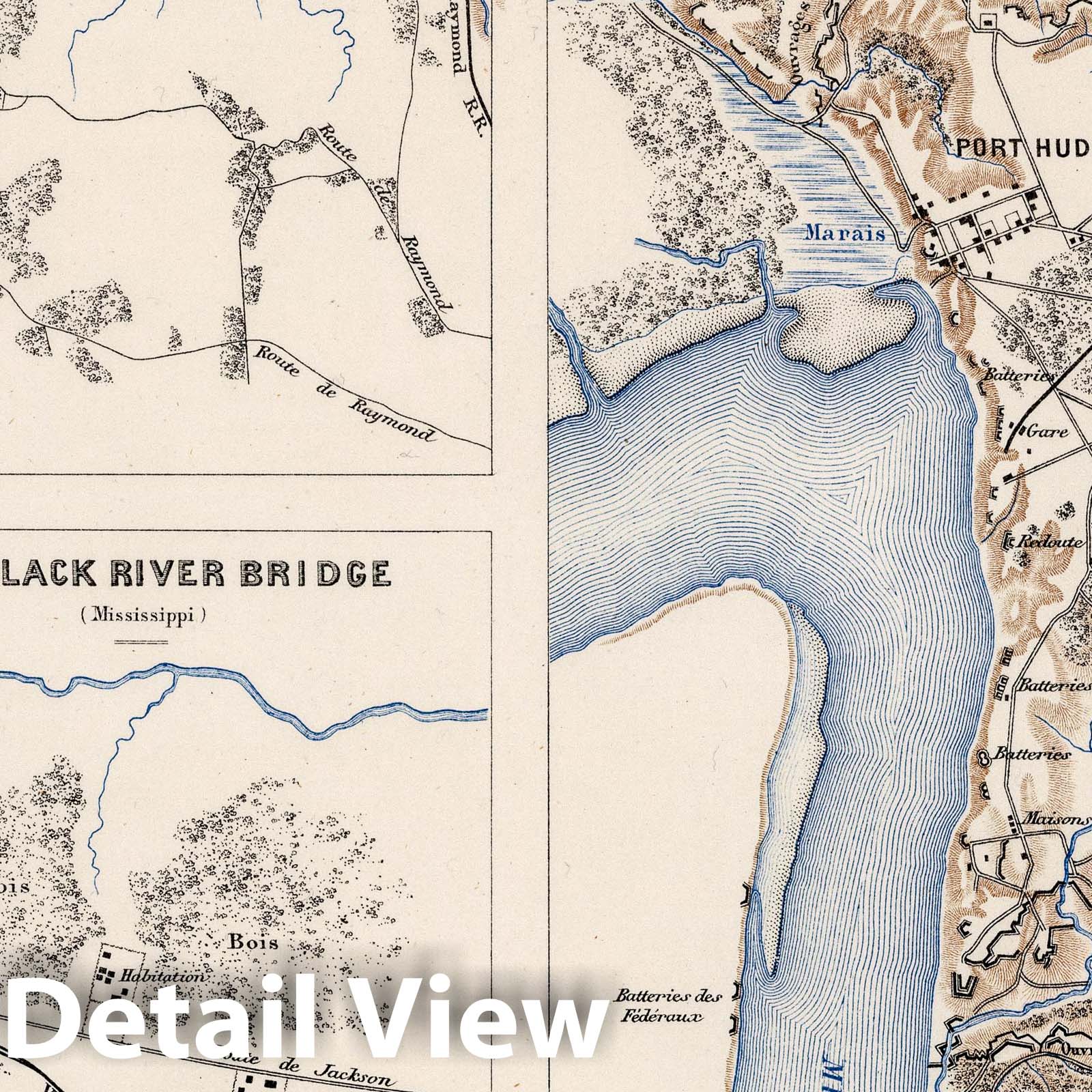 Civil War: Champion Hill, Big Black River, Port Hudson - Military Map, 1875