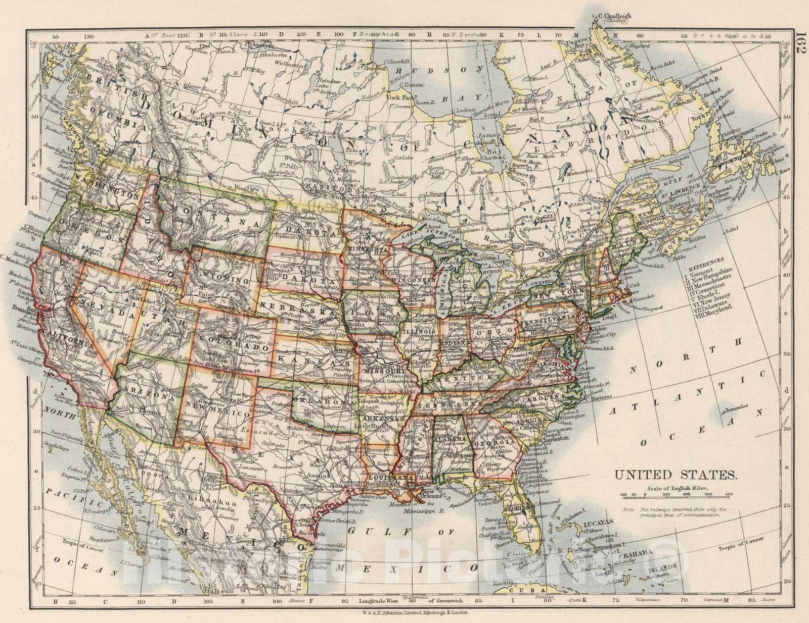Historic Map : 1906 United States : Vintage Wall Art