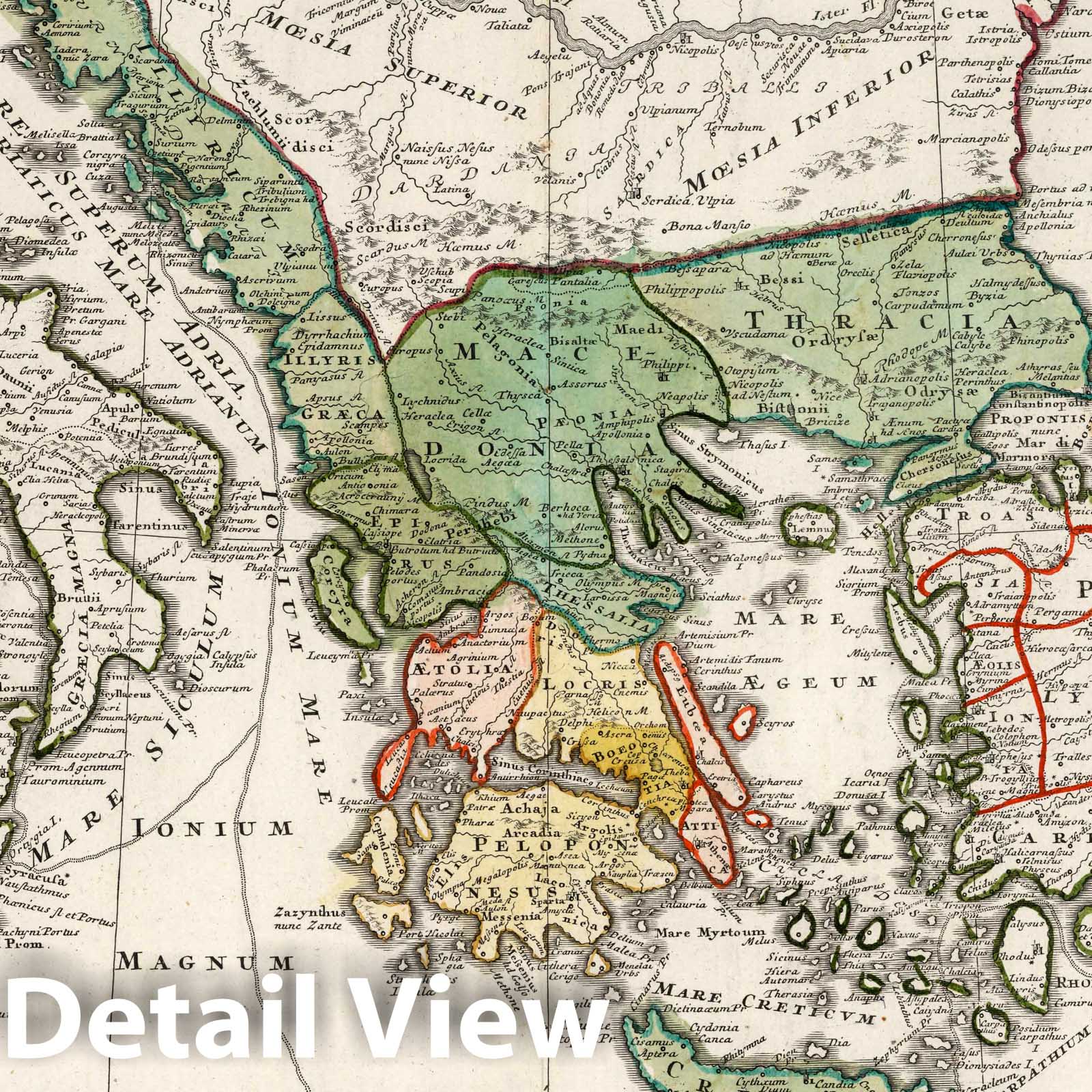 Greece, Albania, Turkey, and Macedonia, 1741 - Historical Map Print