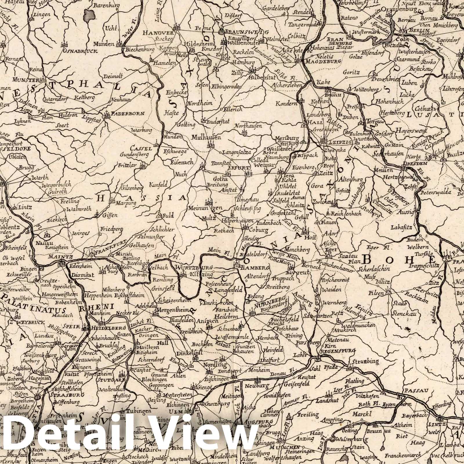 Germany and Adjacent Provinces 1711 Historical Map Print