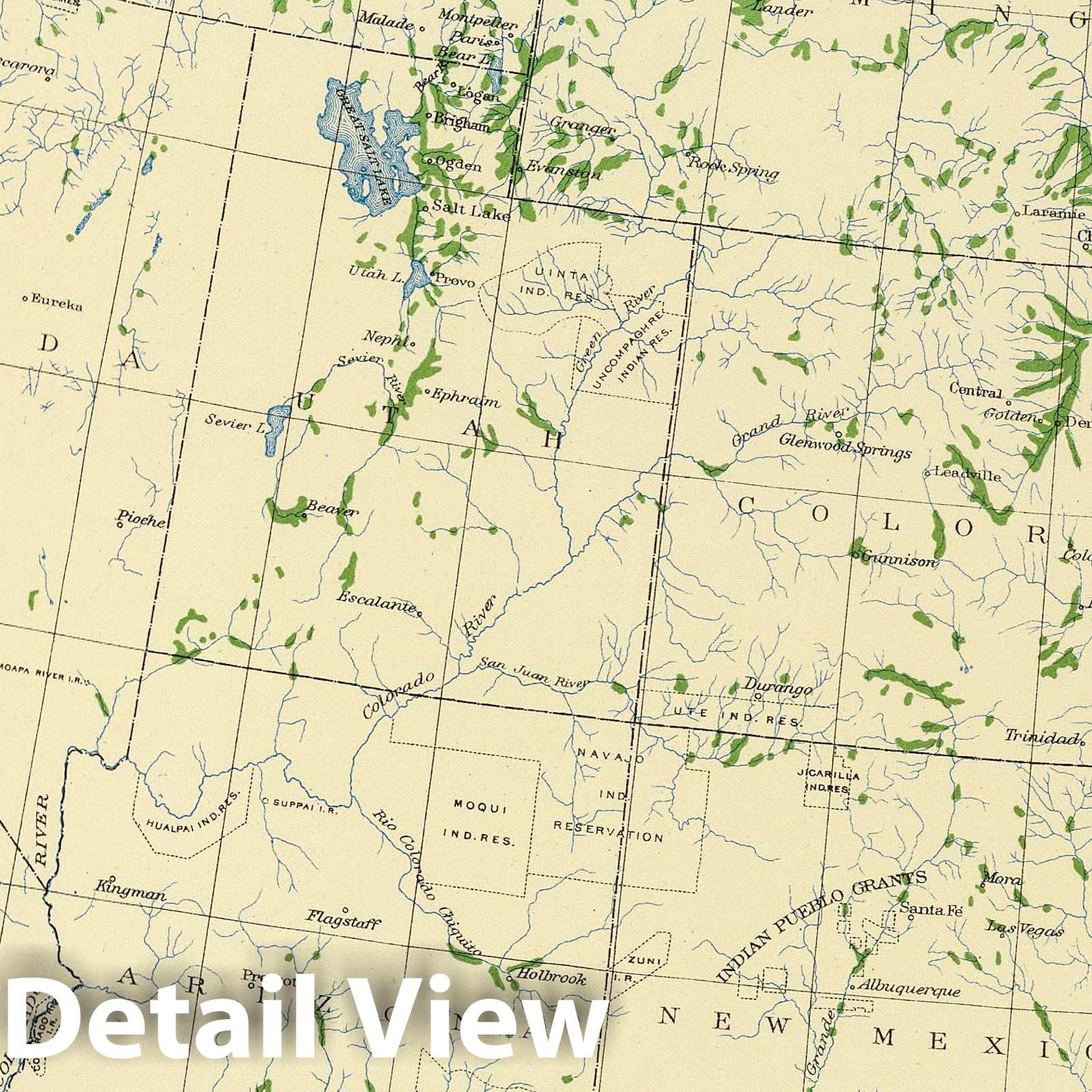 United States Irrigated Areas, 1898 - Historical Map Reproduction