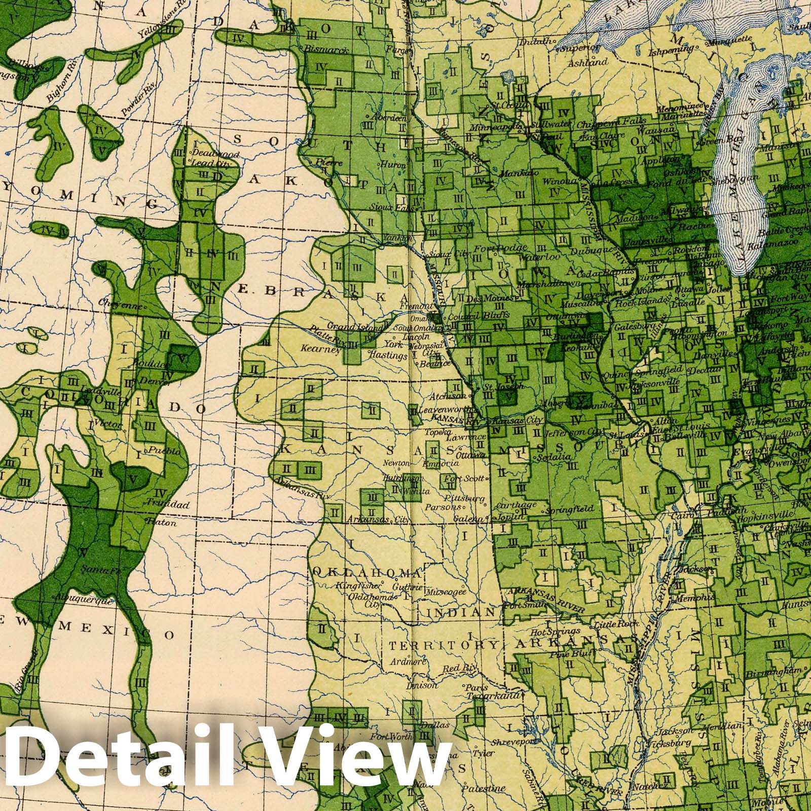 United States - Sheep per Square Mile Census Map, 1903