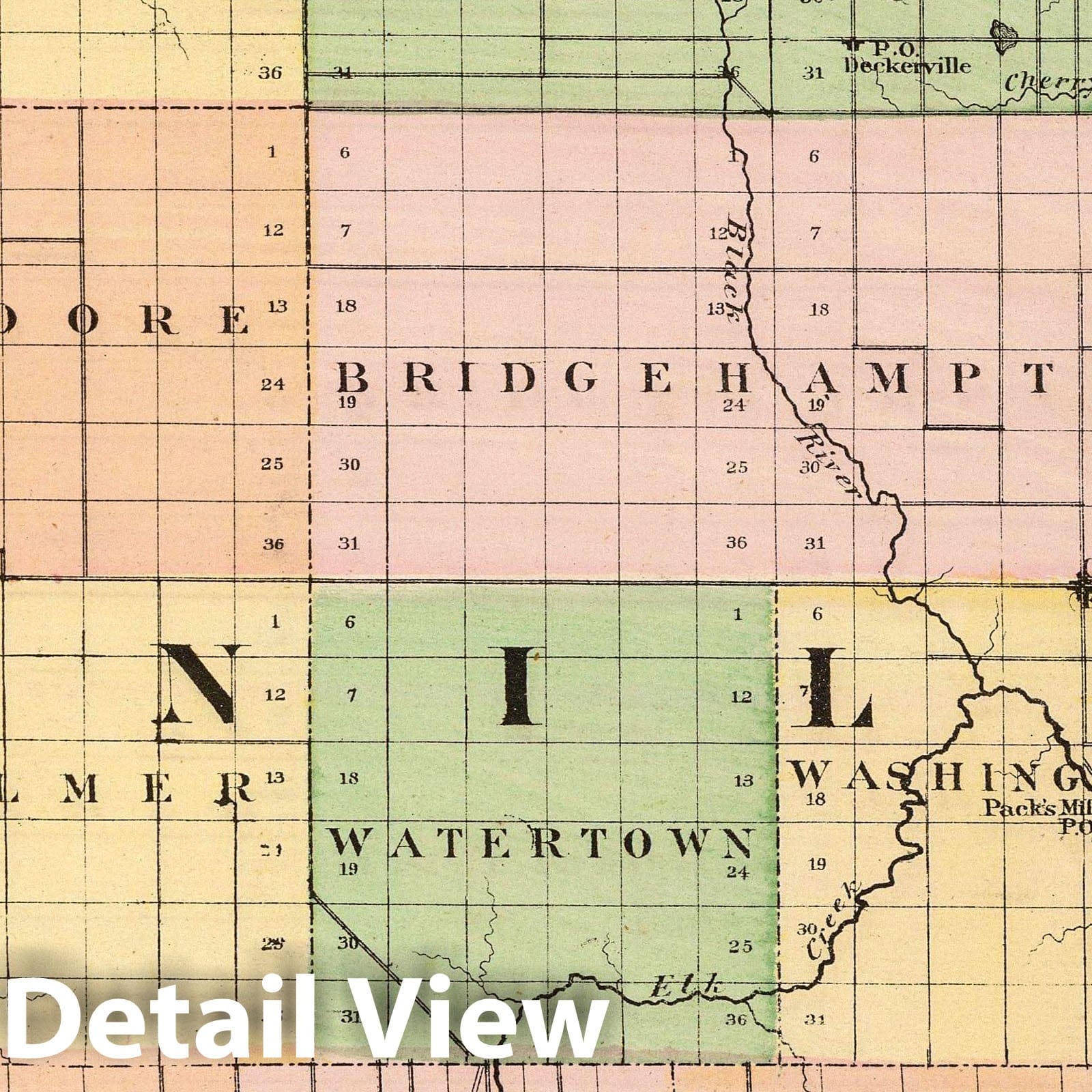Sanilac County, Michigan - Railroad Map, 1873 - Historical Map Print
